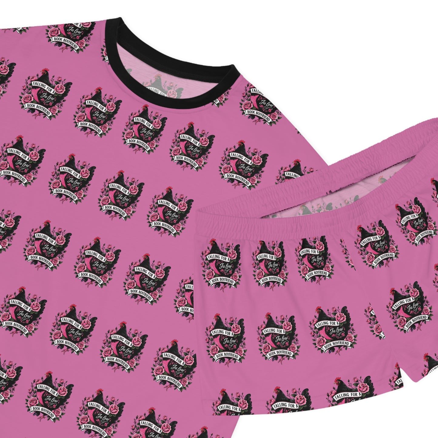 JA Low Chicken Book Boyfriend Summer PJ set -Light  Pink