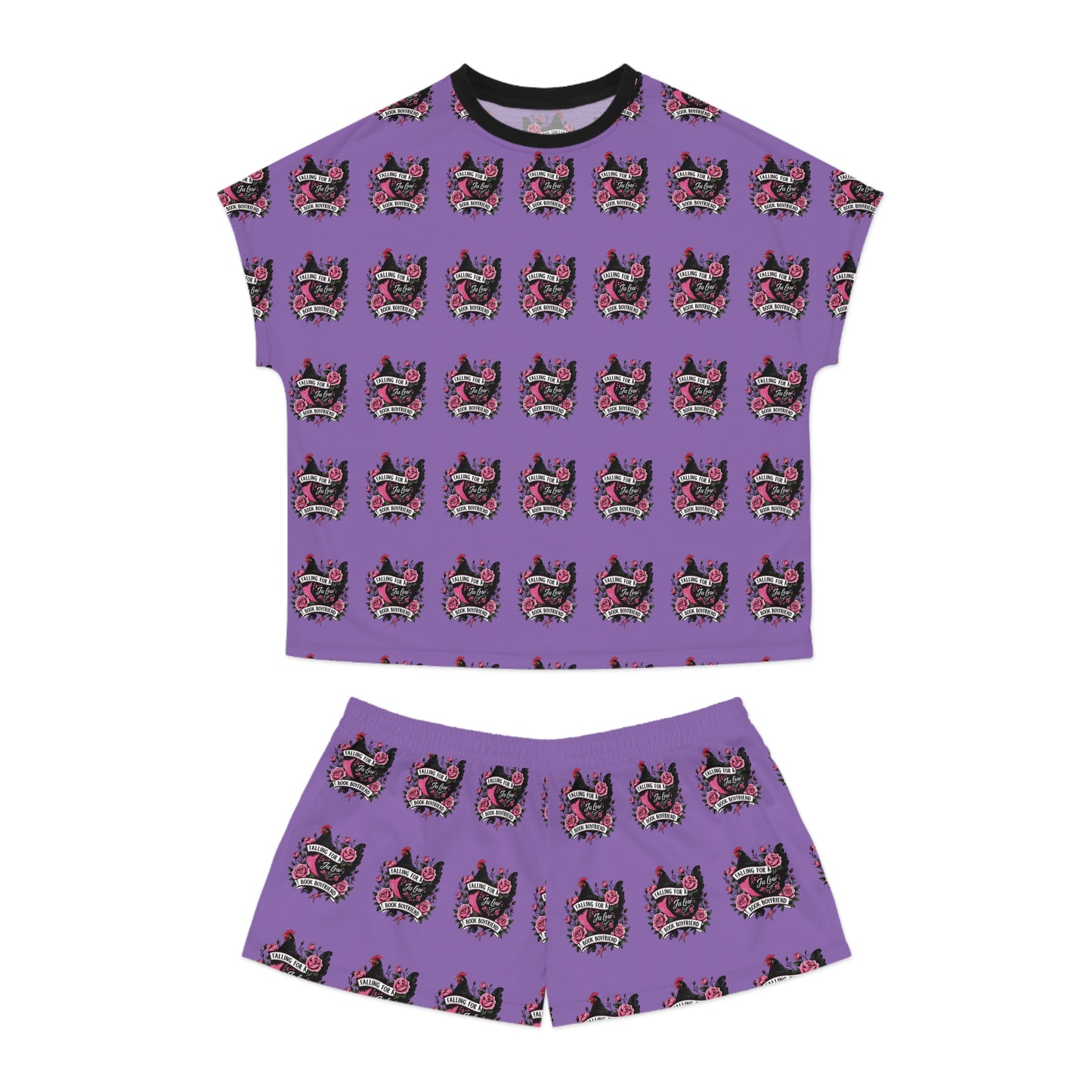 JA Low Chicken Book Boyfriend Summer PJ set -Light Purple