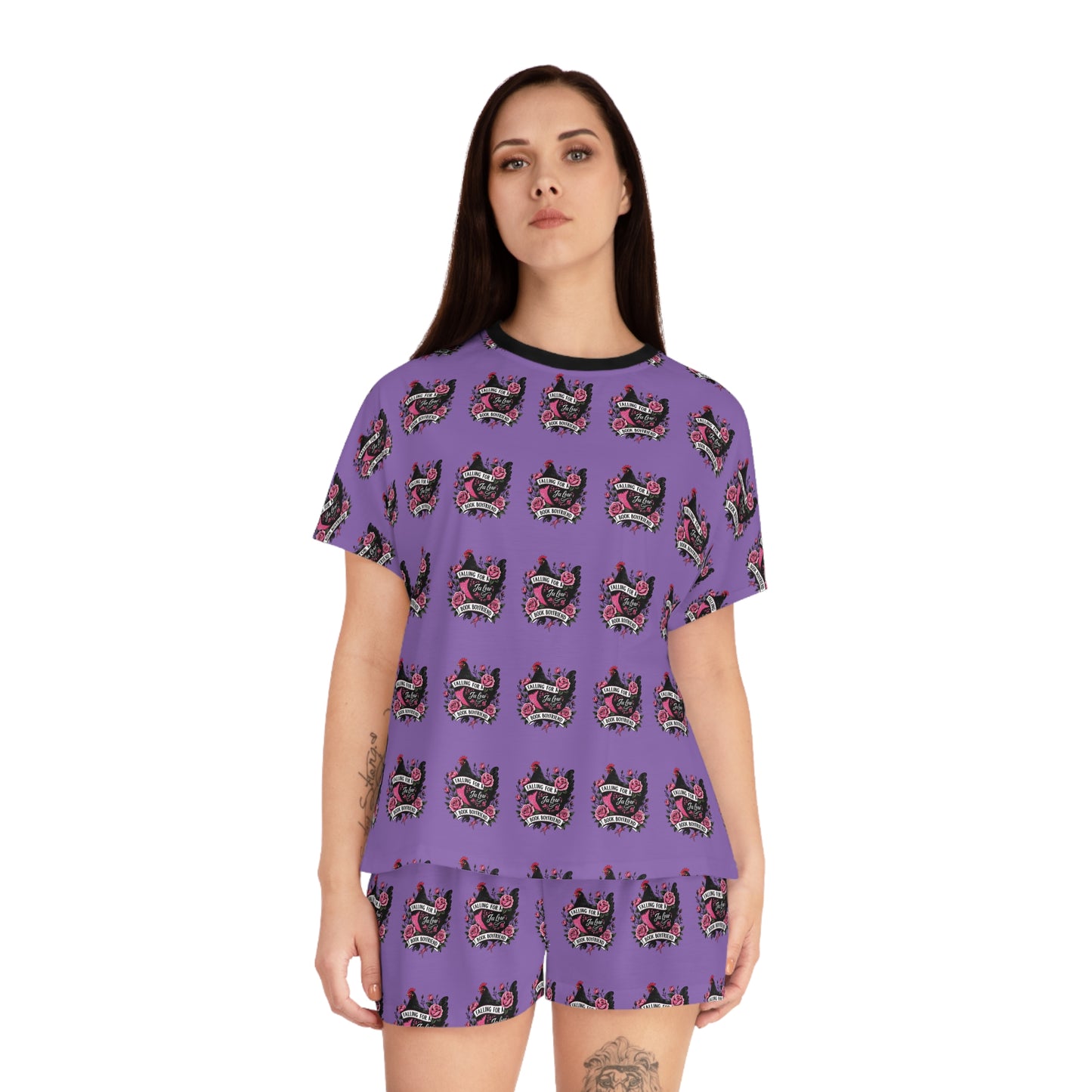 JA Low Chicken Book Boyfriend Summer PJ set -Light Purple