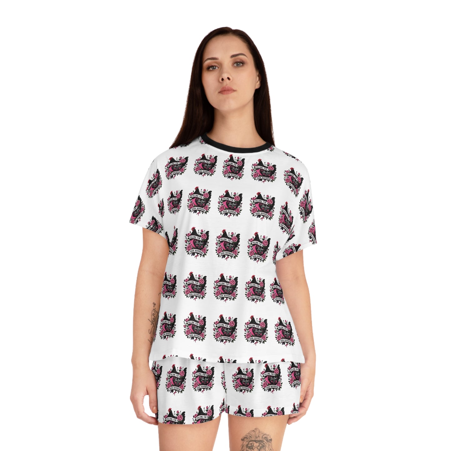 JA Low Chicken Book Boyfriend Summer PJ set - White