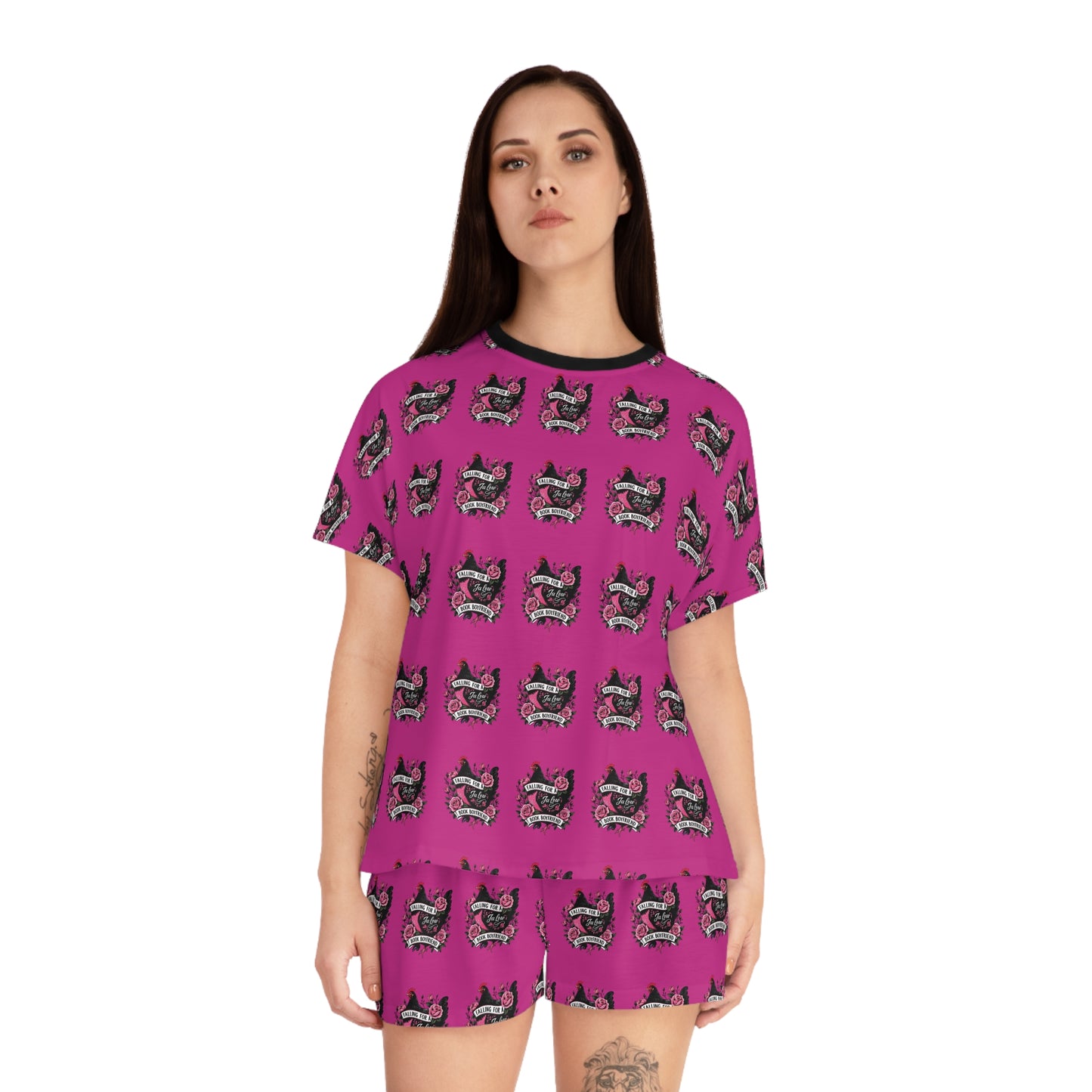 JA Low Chicken Book Boyfriend Summer PJ set - Pink