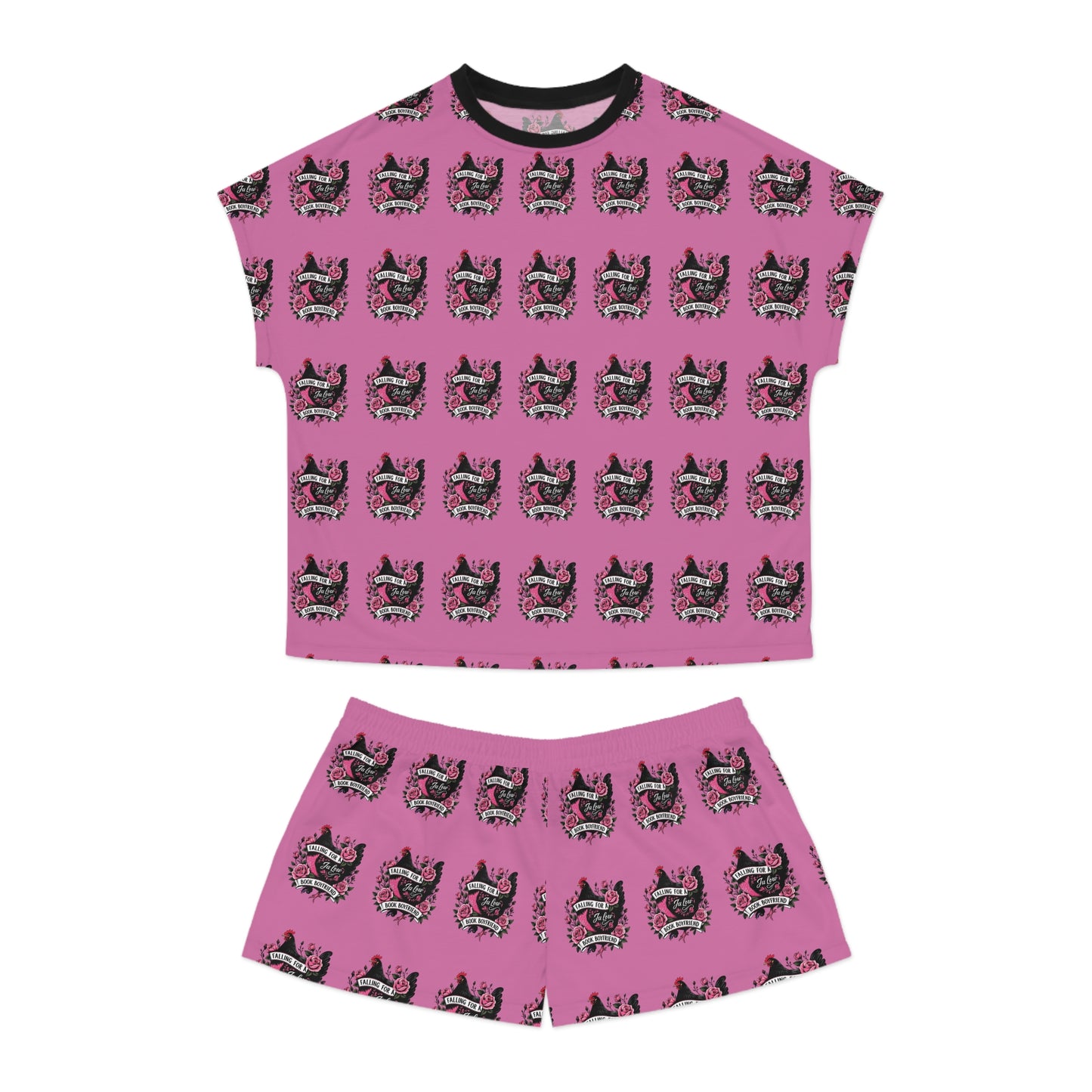 JA Low Chicken Book Boyfriend Summer PJ set -Light  Pink