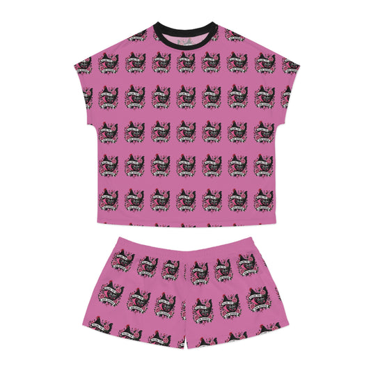 JA Low Chicken Book Boyfriend Summer PJ set -Light  Pink
