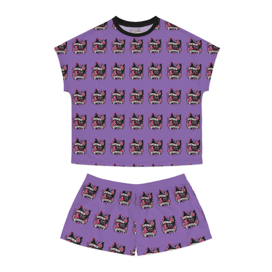 JA Low Chicken Book Boyfriend Summer PJ set -Light Purple